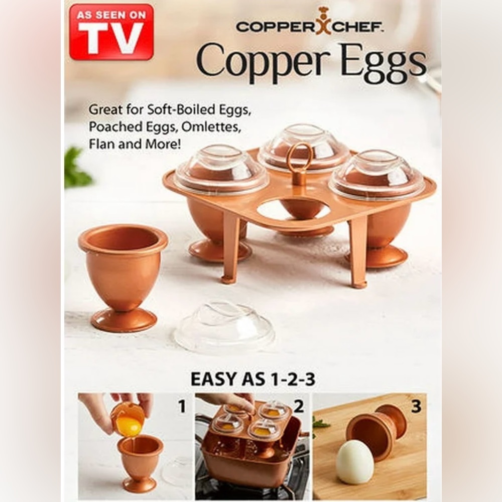 NEW Copper Chef, Copper Eggs XL Non-Stick Egg Cooker 🥚🥚🥚